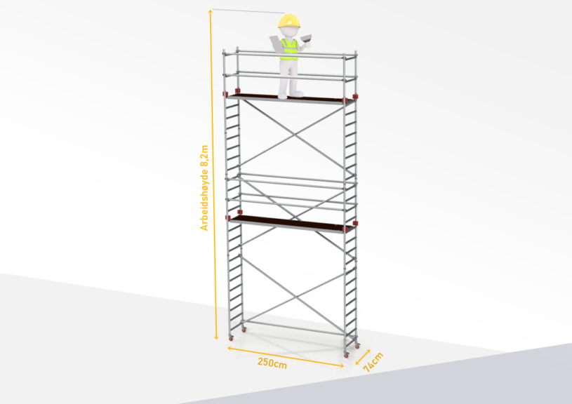 Rullestillas 6,2m/8,2m