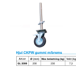 Hjul CKPW m/brems