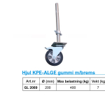 Hjul KPE-ALGE gummi m/brems
