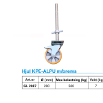 Hjul KPE-ALU m/brems